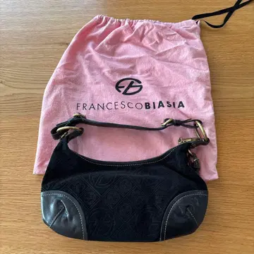 FRANCESCO BIASIA 블랙 가죽 핸드백 수납 가방 포함