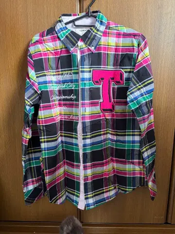 TOMMY 체크 무늬 긴팔 셔츠 M