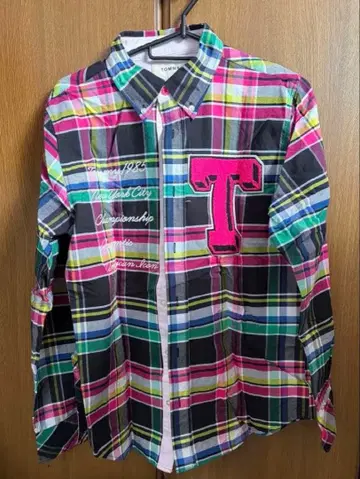 TOMMY 체크 무늬 긴팔 셔츠 M