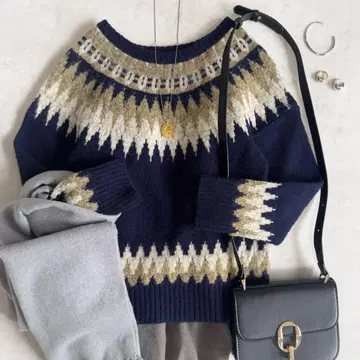 새상품급 뷰티 앤 유스 노르딕 니트 스웨터 여성용