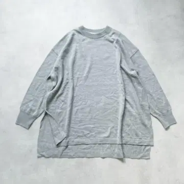 HEAVENLY 울 믹스 니트 풀오버 오버 사이즈 넓은 폭 얇은 소재