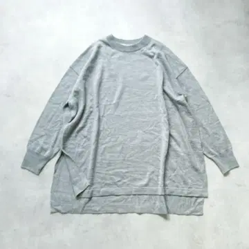 HEAVENLY 울 믹스 니트 풀오버 오버 사이즈 넓은 폭 얇은 소재