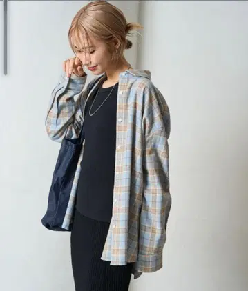 FREAK'S STORE 넬 체크 빅 셔츠