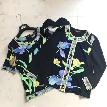 최근 새상품급 LEONARD 레오나르 칸칸 앙상블 가디건 40