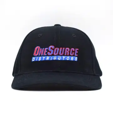 ONE SOURCE 하와이 기업 로고 자수 캡 블랙 구제 의류