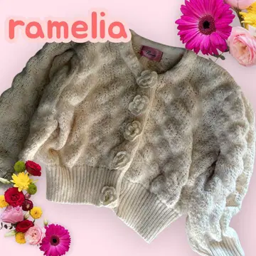 ramelia 아이보리 플라워 버튼 니트 가디건 걸리시 모리걸