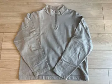 AURALEE 오라리 지퍼 풀오버 베이지