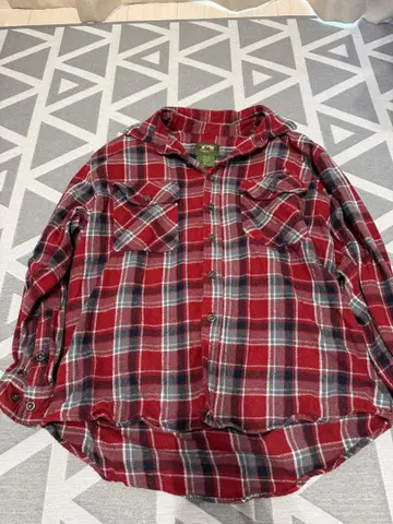 Lands' End 레드 체크 긴팔 셔츠 XL 사이즈