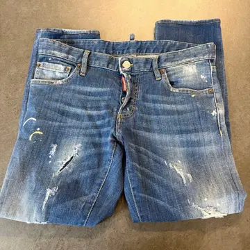 새상품급 DSQUARED2 크러쉬 & 페인트 가공 청바지