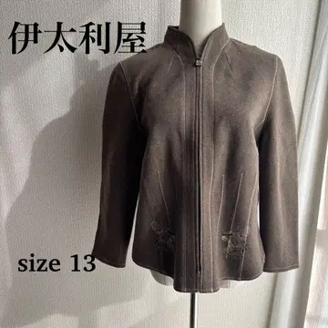 이타리야 프린트 동물 패턴 울 자켓 13호 브라운