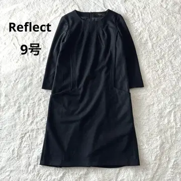 새상품급 일본제 리플렉트 울 100 페플럼 디자인 원피스 블랙