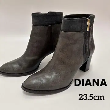 다이애나 숏부츠 지퍼 천연 가죽 다이애나 가죽 23.5cm