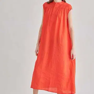 ORCIVAL 린넨 슬리브리스 원피스