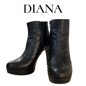 DIANA 다이애나 블랙 가죽 부티 하이힐 23cm