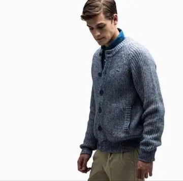 LACOSTE 인디고풍 풀 오픈 니트 가디건