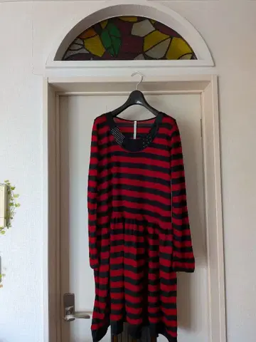 sunaokuwahara 빨검 스트라이프 원피스, 티셔츠 원피스