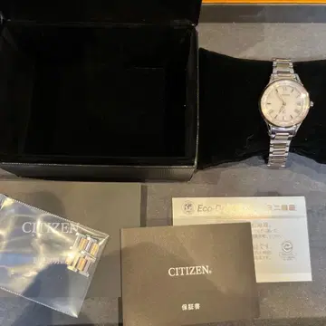CITIZEN Eco-Drive 아날로그 시계 실버