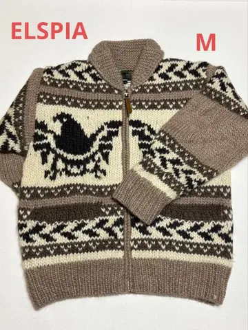 ELSPIA 코위찬 니트 베이지 모 100%