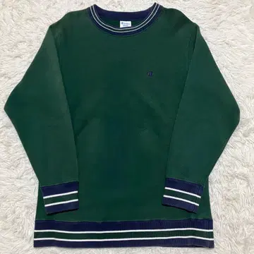 [단색 파랑 택] 리버스 위브 원포인트 자수 로고 챔피온 champion