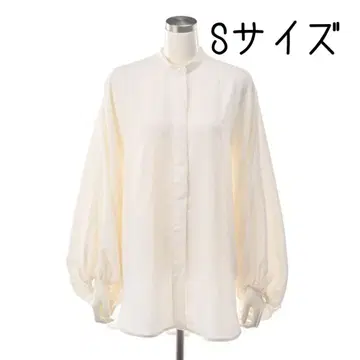 Anne Coquine 레이온 믹스 트윌 드레이프 블라우스 화이트