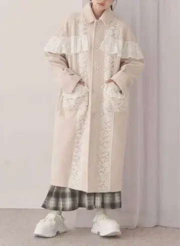 레이스 데코 코트 핑크