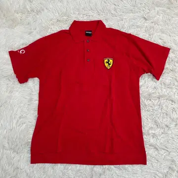 페라리 반팔 피케 셔츠 상의 레드