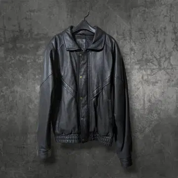 블랙 가죽 싱글 라이더 자켓