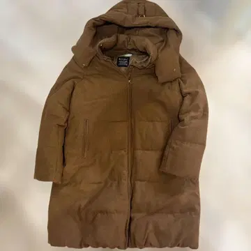 브라운 롱 다운 자켓 후드 부착 나노 유니버스