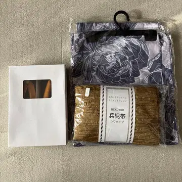 미개봉 새상품 헤코비 심플 타입 꽃무늬 주머니 포함 유카타