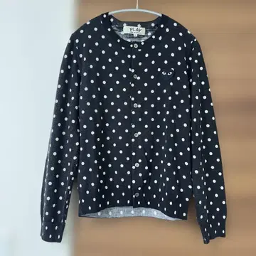 새상품급 가르송 PLAY 도트 가디건 블랙