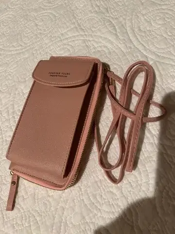 핑크 숄더백 합성 피혁