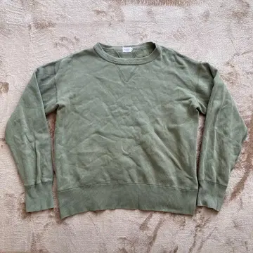 pearl diver 맨투맨 L 올리브 양V 리버스 위브