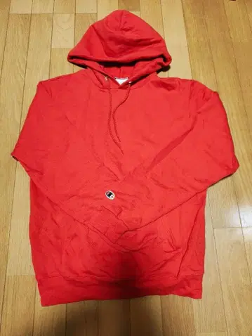 Champion 빨간색 후드 부착 후드티