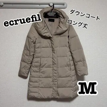 다운 코트 롱 기장 M 사이즈 여성용 베이지 에크루필