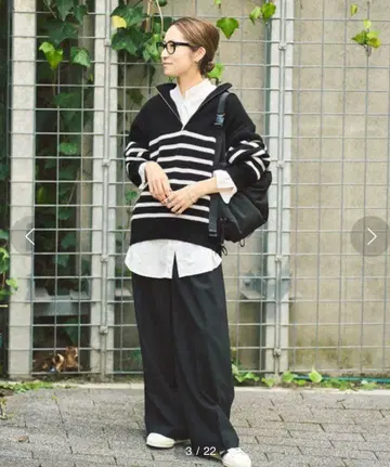 FRAMeWORK 립 보더 집업 풀오버