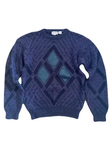 vintage 니트 가디건 90s 총무늬 아크릴 니트 가디건 가죽