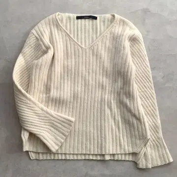 FRAMeWORK 프레임워크 캐시미어 혼방 울 사선 리브 소매 니트