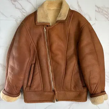 초레어 US SHEEP SKIN 천연 가죽 플라이트 자켓 집업 38