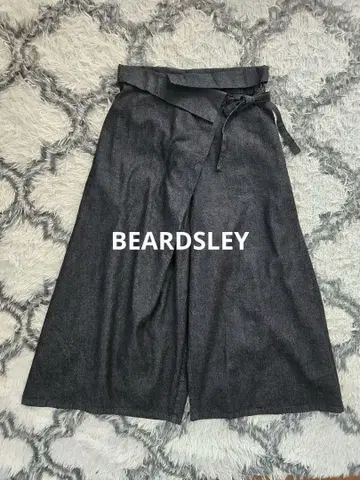 비어즐리 데님 배기 허리 리본 끈