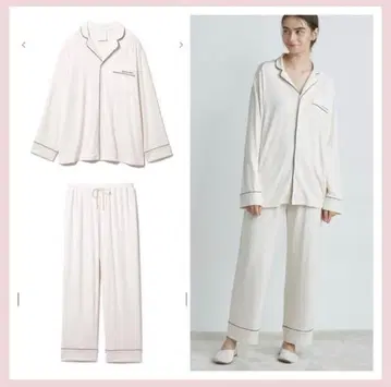 새상품급 젤라또피케 모달 파이핑 셔츠 & 롱 팬츠 세트