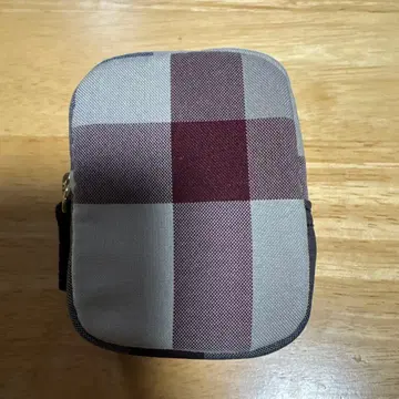 블루 라벨 체크 무늬 코인 케이스 동전 지갑