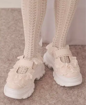 merry jenny 프릴 스트랩 스니커즈 핑크