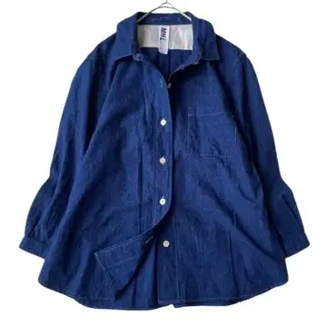MHL. Margaret howell 인디고 염색 7부 소매 셔츠