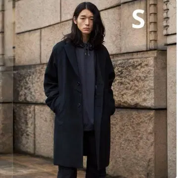 THE SHOP TK 울 혼방 래글런 체스터 코트 블랙 S