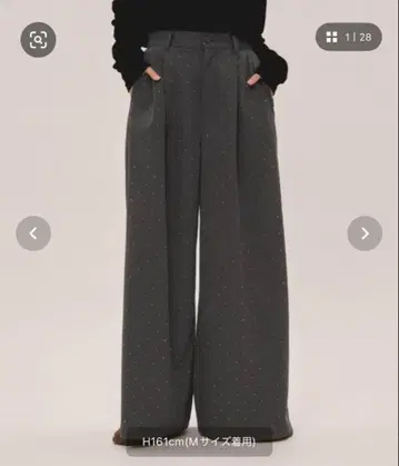 [ 완판템 ] loin nuit 큐빅 와이드 팬츠 M 사이즈