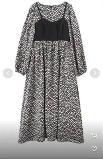 FREE'S MART 꽃무늬 롱 원피스 긴팔 원피스 뷔스티에 M