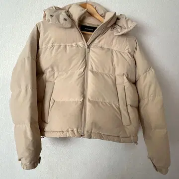 JEANASIS 후드 부착 베이지 다운 자켓