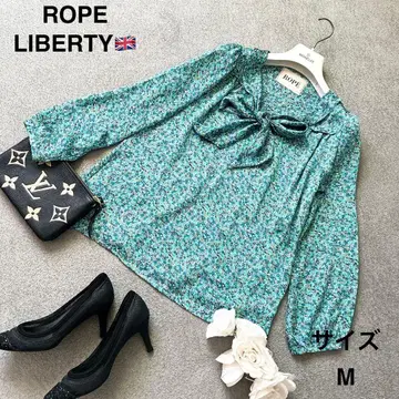로페 리버티 프린트 블라우스 보타이 셔츠 M ROPE