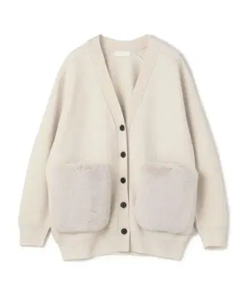 투모로우랜드 울 폴리에스테르 밀라노 리브 퍼 포켓 가디건