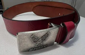 AVIREX 빨간색 가죽 벨트